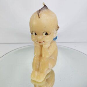 Vintage Kewpie Style Baby Candle Vanilla Scented Figural Wax Decor Never Lit